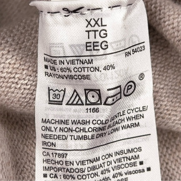 XXL OLD NAVY WOMENS BEIGE KNIT SWEATER LONG SLEEVE VNECK NEUTRAL - Picture 11 of 11